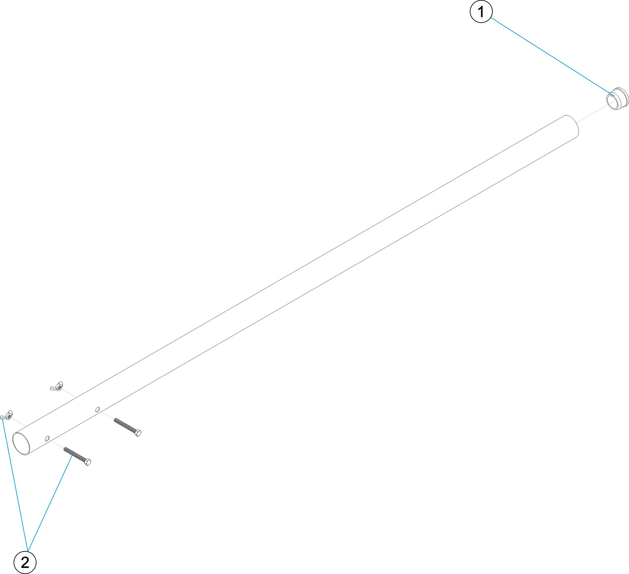 MANGO FIJO 2,5 MTS. PALOMILLAS