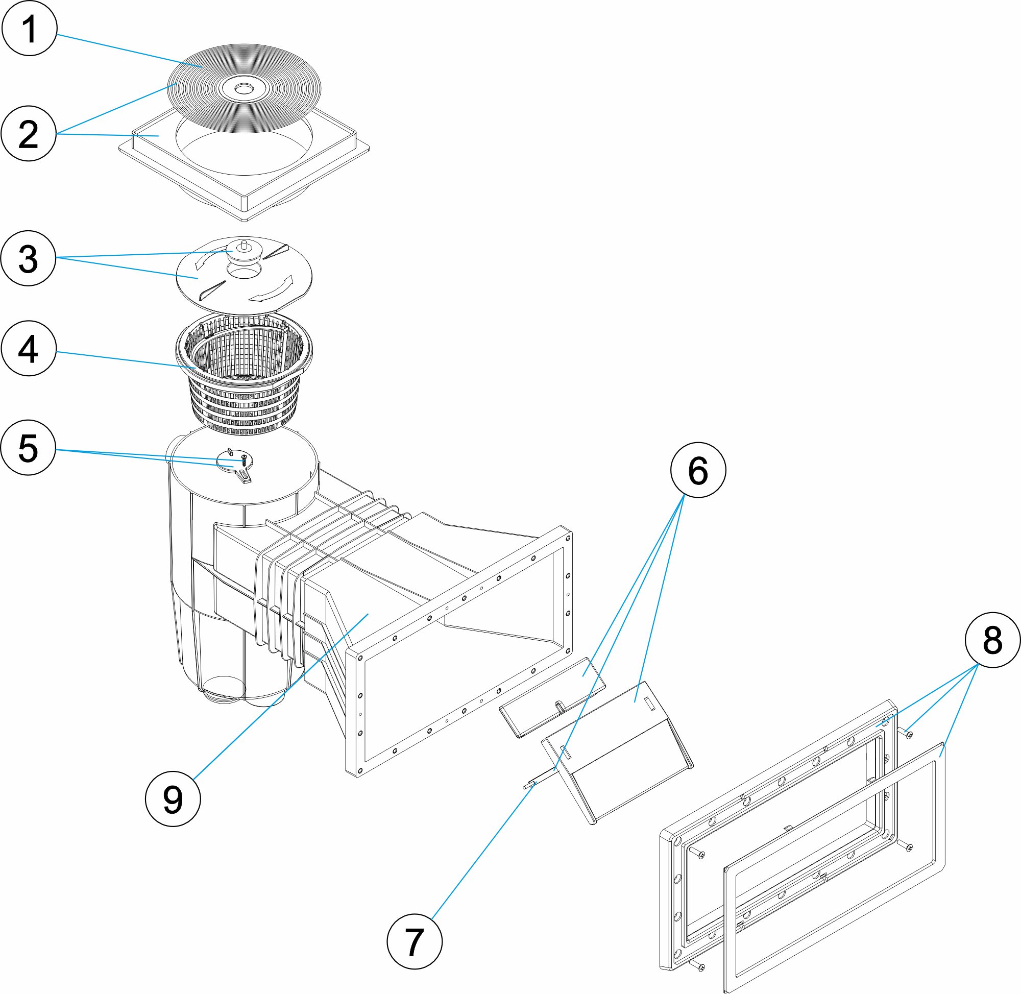 SKIMMER 15L PH B.ANCHA T. CUADRADA