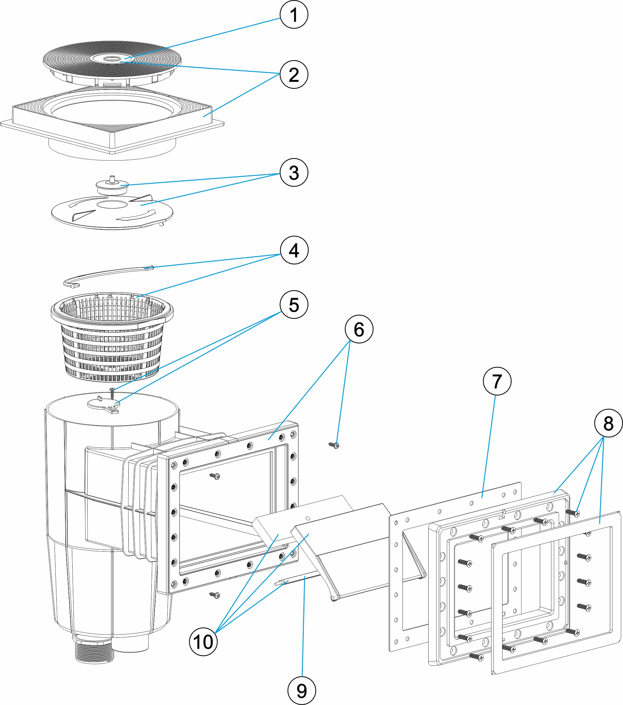 SKIMMER 15L PP .STD. T. CUADRADA
