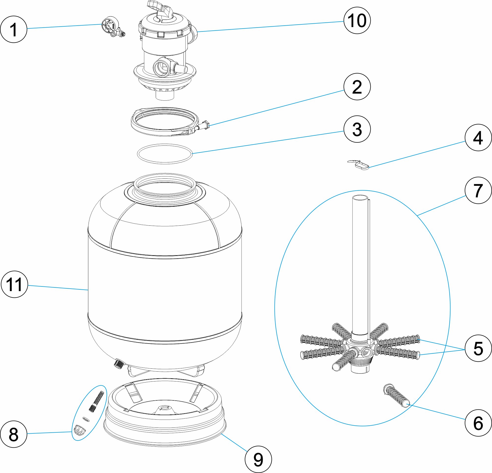FILTRO Ø500 GALACTIC VÁLVULA
